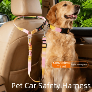 OUTOPEN Universal Dog Car Seatbelt Adjustable Anti-escape Headrest Restraint Seat Belt Sturdy Secure Buckle Car Pet Safety Tether For Vehicles