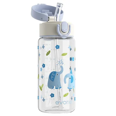 Evorie Kids Tritan Water Bottle with Straw Kids|Baby Bottle for 18+ Months BPA-free 380ML