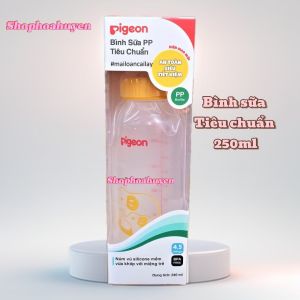 Bình sữa Pigeon Tiêu Chuẩn Nhựa PP Cổ hẹp  120ml 240ml màu ngẩu nhiên