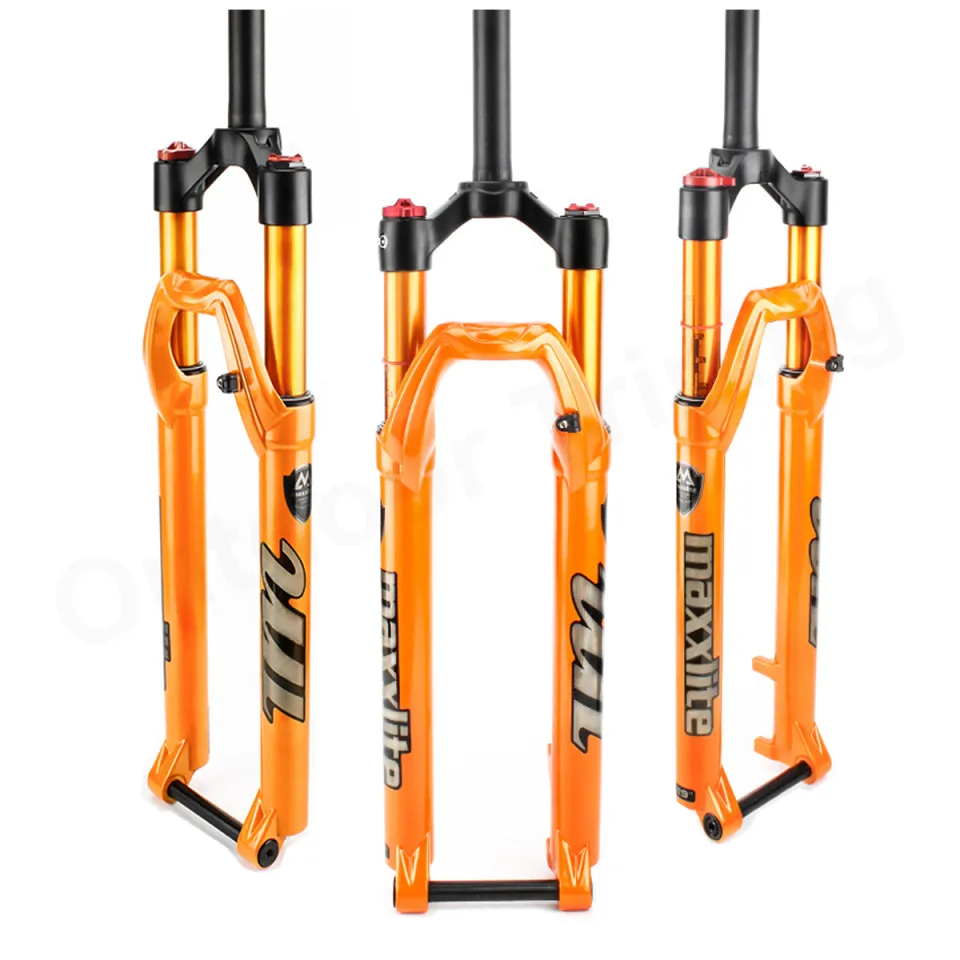 Maxxlite Orange 27.5er 29er MTB Bicycle Air Fork 120mm Travel Thru Axle 100 15mm Mountain Bike Double Shoulder Magnesium Alloy Suspension Tapered Tube Straight Tube Lazada PH