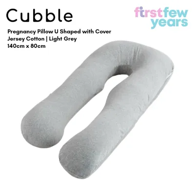 Cubble Pregnancy Pillow U Shaped with Removable Cover Jersey Cotton - Multi-functional Maternity and Nursing Full Body Pillow
