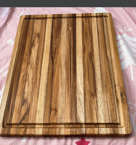 [Freeship MAX] Thớt gỗ Teak cao cấp siêu cứng không mùn chống nứt có rãnh 61 x 43 cm - Thớt gỗ trang trí đồ ăn Wood Cutting Board