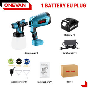 1000Ml Không Dây dụng cụ phun sơn Có Thể Điều Chỉnh Vòi Phun Điện Máy xịt Có Thể Sạc Lại sơn tường dụng cụ phun sơn Cho Makita 18V Pin