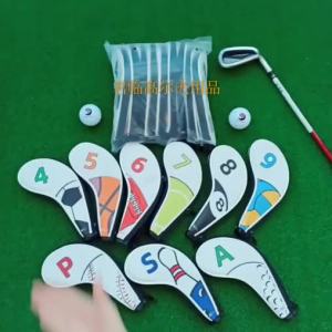 [PuWhao] Bộ 9 chiếc/bộ bọc đầu gậy sắt golf có khóa kéo chống thấm nước bảo vệ đầu gậy sắt golf bọc bảo vệ gậy putter golf bao tay ủng.