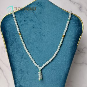 Vòng chuỗi cổ đá Ngọc Cẩm Thạch size hạt mini 5.3 li xinh xắn dễ thương không kén mệnh | Hoa Minh Gem