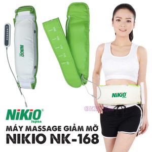 Máy massage bụng đai matxa bụng đai rung bụng máy mát xa bụng giảm mỡ Nikio NK-168 - 9 cường độ công suất 48W| OKBUY