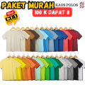 Kaos Polos Berbagai warna 8 Pcs 100 Ribu. 
