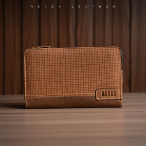 Reven Leather Narendra Handbag - Tas Tangan Clutch Pria Kulit Sapi Asli Free Random Gift