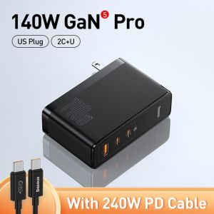 Bộ Sạc Nhanh Baseus GaN5 Pro 140W 1 USB + 2 Type-C PD3.1 cho Laptop Máy tính bảng IP 14 13 12 - Phân phối bởi TopLink
