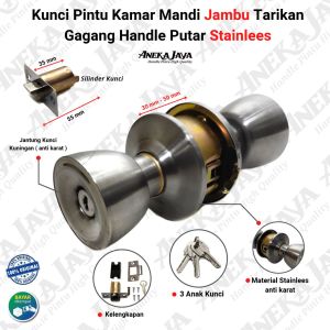 Gagang Pintu Stainless Steel & Kunci Pintu Kamar Mandi Murah