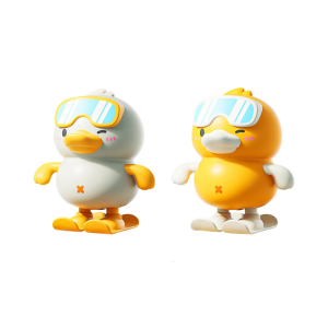 Skiing Duck Wind up Toy Kids Educational Plastic Toy Bright Color No Required Building