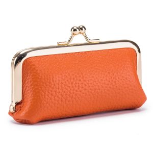 Royal Bagger Lipstick Coin Purse for Women Genuine Cow Leather Mini Key Chain Storage Bag Fashion Small Clip Bags 2231
