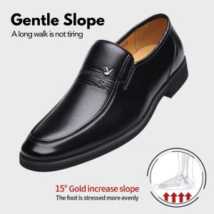 TOP MEN PH 2025 Men’s Slip-On Formal Shoes – Comfortable Brown black PU Leather Design Footwear