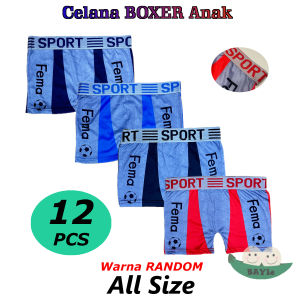 BAYIe - 12 PCS Celana Dalam / CD BOXER Dalaman Anak laki-lak/Cowok SPORT / Kids Underwear