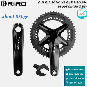 Đùi Đĩa (Giò Dĩa) Rỗng Xe Đạp 2 Tầng RIRO 706 34-50T / 39-53T – Kèm BB Vặn