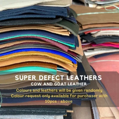 SUPER Defect Leather Random Colour Genuine Cowhide Goatskin DIY practice handcraft