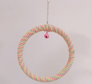 ของเล่นนก ชิงช้านกวงกลม ห่วงพันเชือกสีพาสเทล คอนห่วงกลมพันเชือก