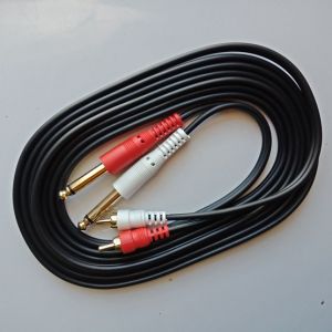 สายแจ๊ค RCA 6.35 โมโน สายไมค์ 2 ชุด / เสียบ RCA ปลั๊ก สายสัญญาณ เสียง นำสัญญาณได้ดี