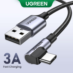 UGREEN Nylon USB C Cable 90 Degree Fast Charger Type C Cable Compatible with Car play for Samsung S26 Ultra S25 Ultra Xiaomi HUAWEI mate