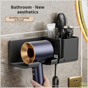 ชั้นเก็บของ การติดตั้งโดยไม่ต้องเจาะ ที่วางเครื่องเป่าผม ดูดีและใช้งานได้จริง กันน้ำและกันความชื้น