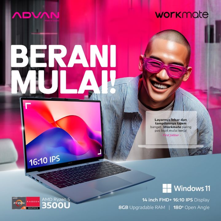 [Exclusive Launch] ADVAN Laptop WorkMate | AMD Ryzen 5 3500U / Intel i3 ...