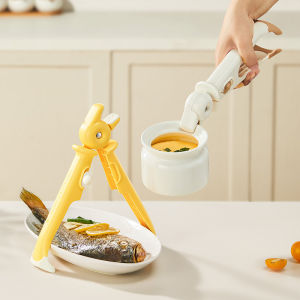 HANGDIAN ชามชามทนความร้อนในครัวมีดีไซน์นกที่จับกันลื่นเพื่อการจัดการจานอย่างปลอดภัยและทำอาหารด้วยไอน้ำ