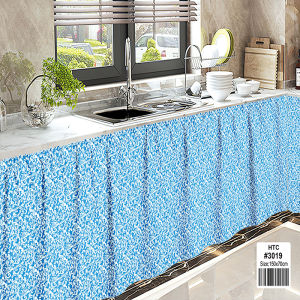 【Free Shipping】4Pcs Lababo Kitchen Curtain Kurtina Pang Lababo 150*70cm Short Curtain Cover Cabinet New Style Waterproof