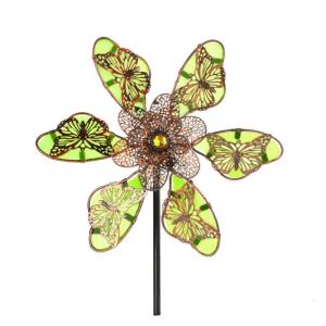 Weather Resistant Metal Windmill Spinner Sculpture For Patios Or Lawn Yard Garden Outdoor Spaces Rotating Art Decoration