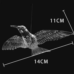 10Pcs Transparent Crystal Acrylic Flying Bird Christmas Tree Ornaments Pendant Birds Romantic Party Wedding Decoration