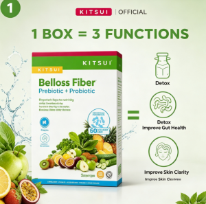 Halal KITSUI Belloss Pre + Probiotic Sugar‑Free Daily Gut Care Help Ease Constipation Discomfort