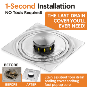 Stainless Steel Floor Drain Sealing Cover Deodorant Insect-Proof Hidden Bounce Floor Drain For Bathroom Shower Room