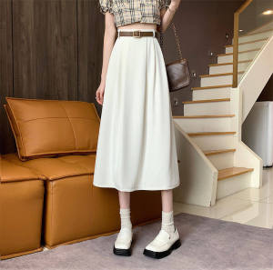 IELGY Chân Váy Dễ Phối Chân Váy Chữ A Cạp Cao Co Giãn Cho Nữ Khí Chất Mỏng