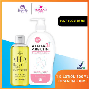 Precious Skin Thailand Alpha Arbutin 2 In 1 AHA Serum Booster Set 100ML / Lotion / Serum / AHA Mimi