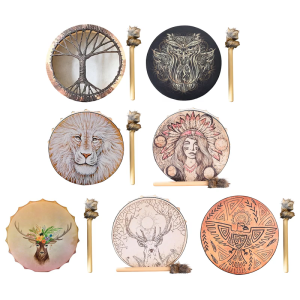 Nation Musical Instruments Percussion Drum Beautiful Art Shamans Drum Unique Pattern Hand Drum With Drumstick Enduring