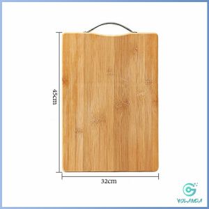 YOlanda เขียงไม้ไผ่ เขียงครัว เขียงไม้เนื้อแข็ง มีหลายขนาด พร้อมจัดส่ง ที่จับโลหะ Bamboo cutting board