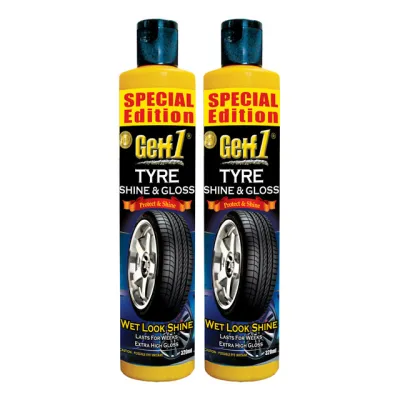 Getf1 Car Care Tyre Shine (Special Edition) -320ml car care tire wax polish wet look silicone high gloss dark pengilat tayar hitam kilat bersih myvi