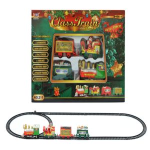 Christmas Electric Track Train Toy Set with Audio and Lighting DIY Assembly Small Train Track Toys for Children Christmas and New Year Gifts