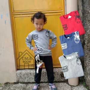 Sweater Anak Dino Crewneck Anak Dino Fleece Pakaian Anak Keren