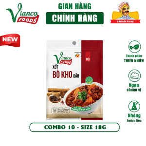 Combo 10 gói xốt dầu nấu Bò Kho Vianco gói 18g gia vị nêm sẵn chuẩn vị Gia Vị Việt Ấn gia vị Vianco