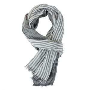 WUXU Striped Winter Mens Scarf Tassel Cotton Linen Yarn-dyed Long Shawl Male Accessories Soft Thin Mens Scarves Autumn Winter Warm