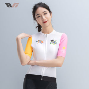 ROCKBROS TVI Phụ Nữ Áo đi xe đạp Thoáng Khí Hút Ẩm Đàn Hồi đầu xe đạp in hoạt hình Nữ Đi Xe Đạp áo có túi  Dây Kéo YKK