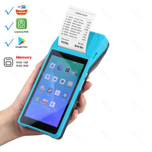 GZQINAJI POS Receipt Printer Android 8.1 Mobile POS 5.45" Touch Screen PDA Handheld Terminal Supports 3G WiFi Bluetooth 4.0 Sii