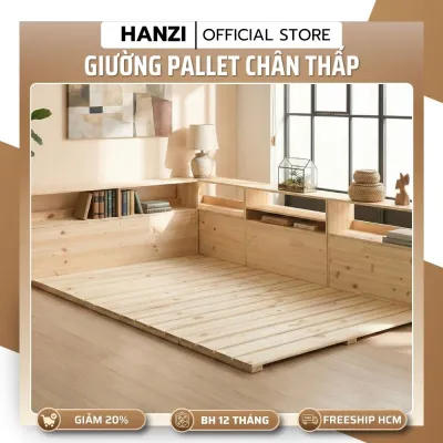 GIƯỜNG PALLET CHÂN THẤP Gấp Gọn Gỗ Thông – Giường Bệt Phong Cách Nhật Hàn – Nhẹ Dễ Di Chuyển