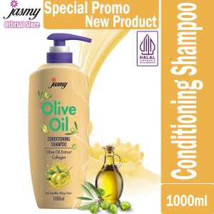 Jasmy Olive Oil with Collagen Shampoo 1000ml Sampo import dari Malaysia