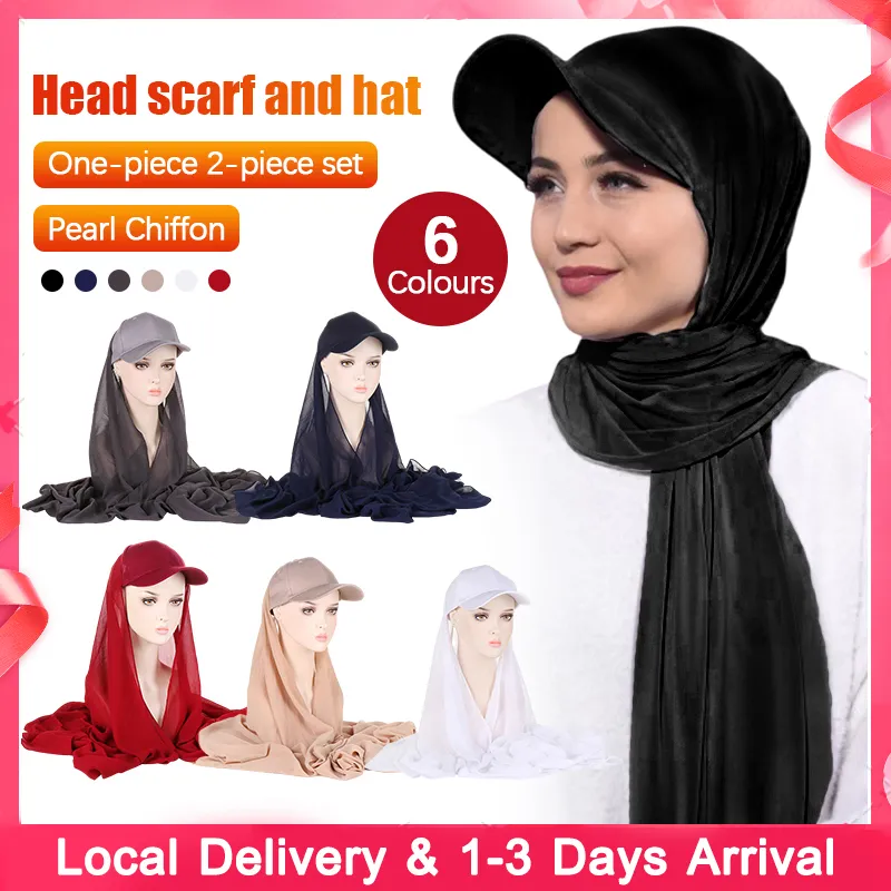 Muslim Hat Hijab With Baseball Cap Solid Fashion Baseball Head Cap
