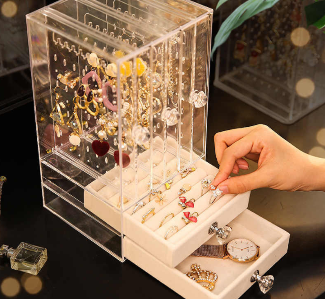 High-end fashion accessories finishing jewelry box earring storage