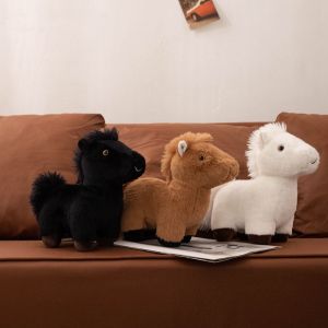 VERIDIAI Long Mane Foal Plush Doll Stuffed Tail Simulation Cartoon Horse Stuffed Toy Animal Soft Plushie Doll Soft Horse Plush Keychain Kids Gift