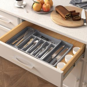 COD Cutlery Holder Drawer Expandable Storage tray Adjustable Cutlery Divider Spoon Holders