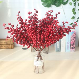 CURRANT Bacca Red Berries Festive Home Decor New Year Tree Christmas Decoration Fake Flower Berry Artificial Flower