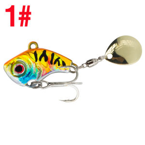 1PC 5g/7g/10g/14g/20g Rotating Metal Vib Sinking Fishing Lure 3D Eyes Artificial Hard Baits Spinners Jigging Lure Sequin Crankbait